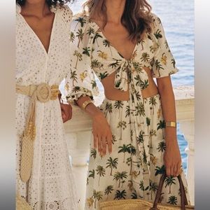 NWT Kivari Solana Set, Midi Skirt and Tie Front Top